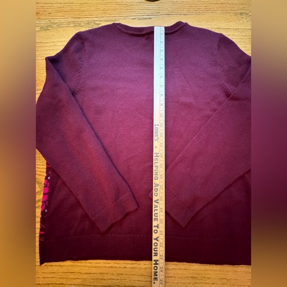 Talbots Crewneck Sweater Fair Isle Jeweled Lambswool Blend Size PXL Petite - Picture 4 of 7